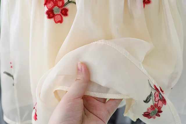 Red Floral Embroidery Dress