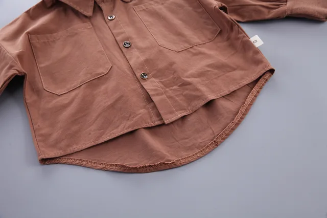 BROWN OVERSIZED SHIRT WITH RIBBED PANTS